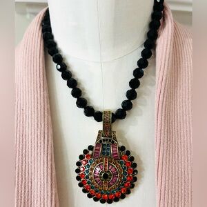 Heidi Daus🆕”Guilty Pleasure” Crystal Art Deco Enhancer (removable) Necklace